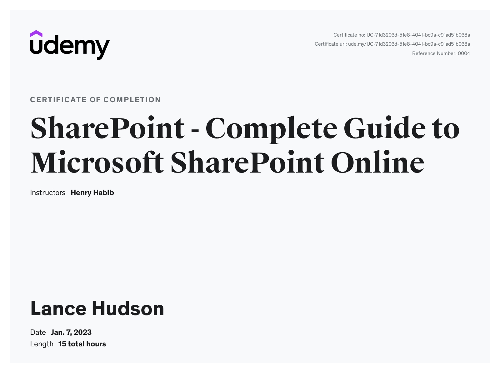 Udemy Certification